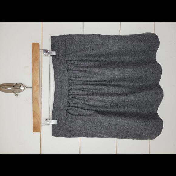 J Crew size 10 grey gathered front wool mini skirt - Picture 2 of 4